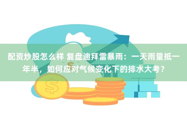 配资炒股怎么样 复盘迪拜雷暴雨:一天雨量抵一年半,如何应对气候变化下的排水大考?