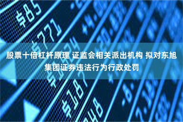 股票十倍杠杆原理 证监会相关派出机构 拟对东旭集团证券违法行为行政处罚