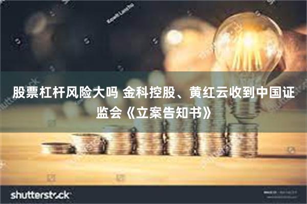 股票杠杆风险大吗 金科控股、黄红云收到中国证监会《立案告知书》
