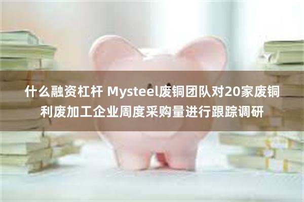 什么融资杠杆 Mysteel废铜团队对20家废铜利废加工企业周度采购量进行跟踪调研