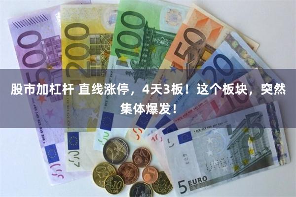 股市加杠杆 直线涨停，4天3板！这个板块，突然集体爆发！